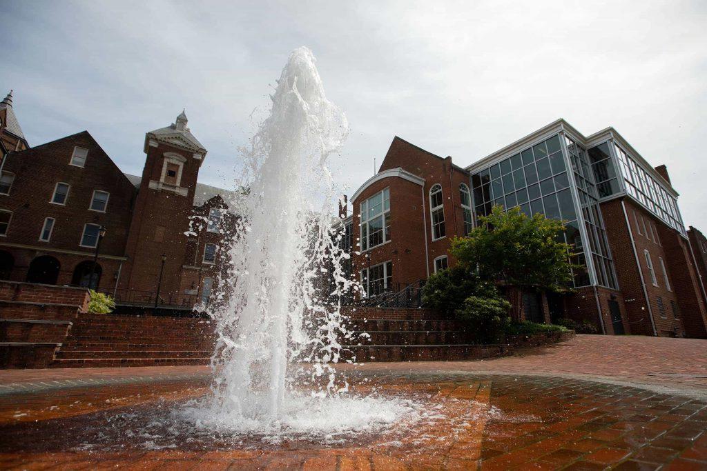 Michels Plaza fountain at Randolph College